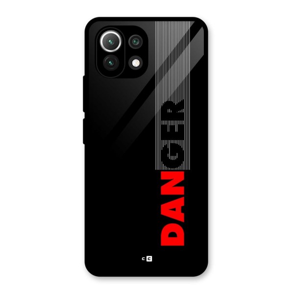 Vertical Danger Glass Back Case for Mi 11 Lite