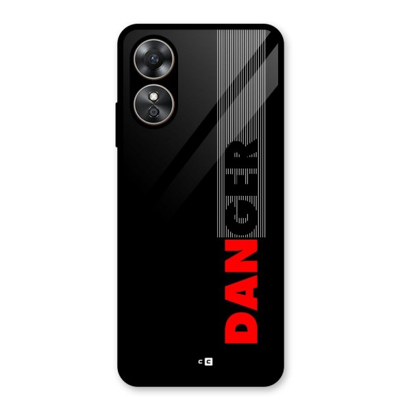 Vertical Danger Glass Back Case for Oppo A17