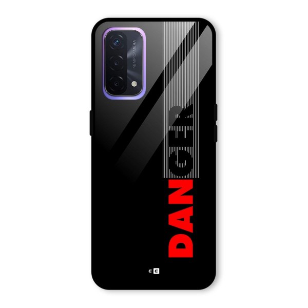 Vertical Danger Glass Back Case for Oppo A74 5G