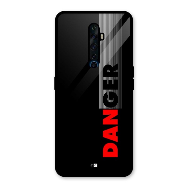 Vertical Danger Glass Back Case for Oppo Reno2 F