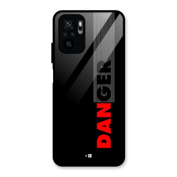 Vertical Danger Glass Back Case for Redmi Note 10