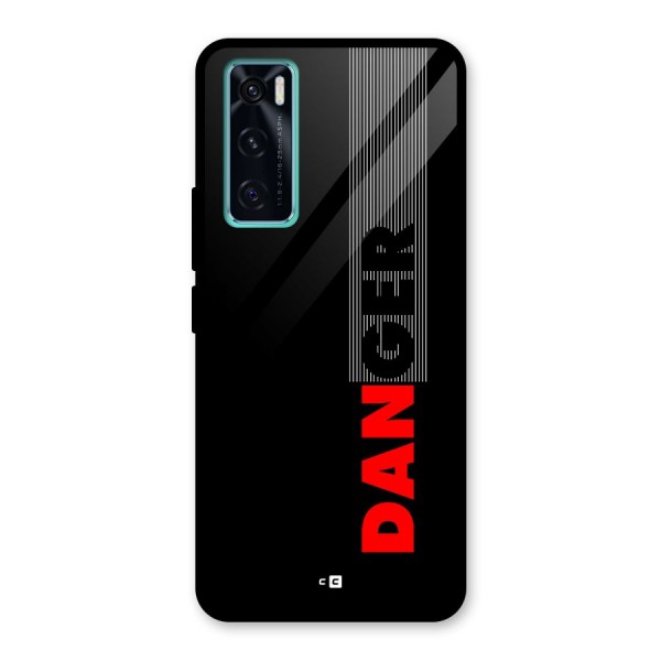 Vertical Danger Glass Back Case for Vivo V20 SE