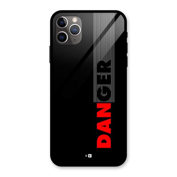 Vertical Danger Glass Back Case for iPhone 11 Pro Max