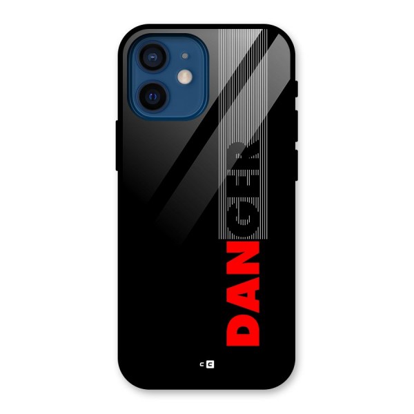 Vertical Danger Glass Back Case for iPhone 12 Mini