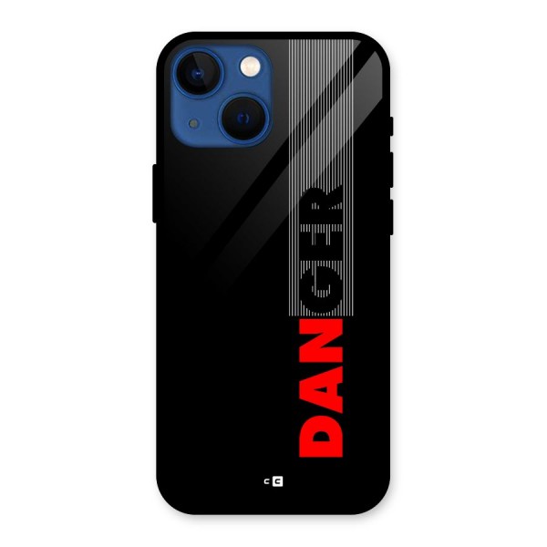 Vertical Danger Glass Back Case for iPhone 13 Mini