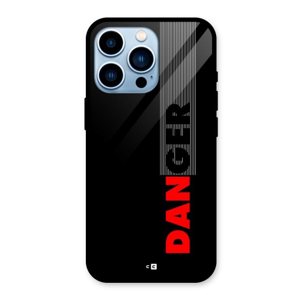 Vertical Danger Glass Back Case for iPhone 13 Pro