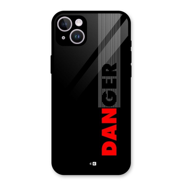 Vertical Danger Glass Back Case for iPhone 14 Plus