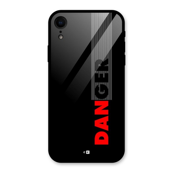 Vertical Danger Glass Back Case for iPhone XR