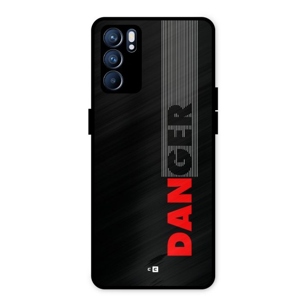 Vertical Danger Metal Back Case for Oppo Reno6 5G