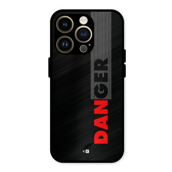 Vertical Danger Metal Back Case for iPhone 14 Pro