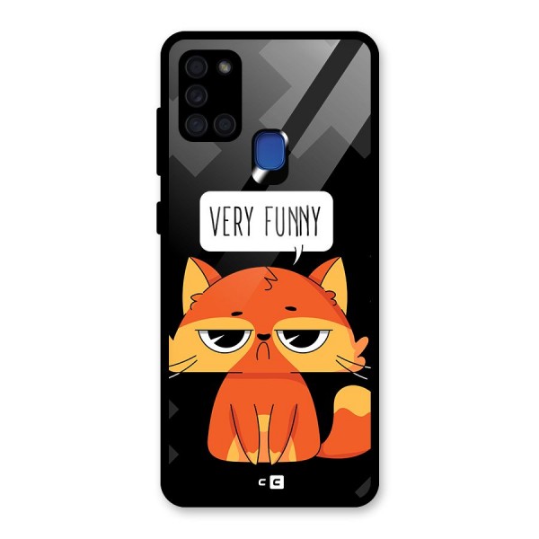 Very Funny Cat Glass Back Case for Galaxy A21s