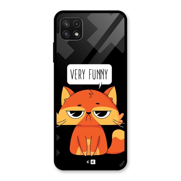 Very Funny Cat Glass Back Case for Galaxy A22 5G