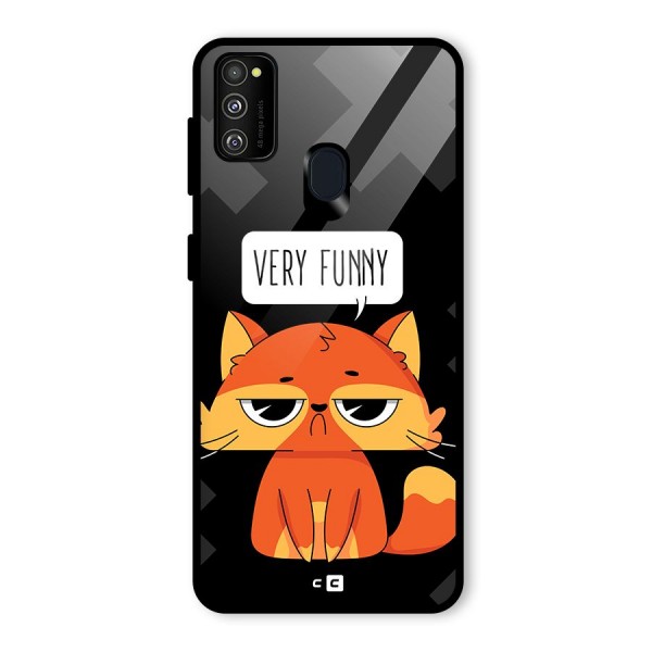 Very Funny Cat Glass Back Case for Galaxy M21