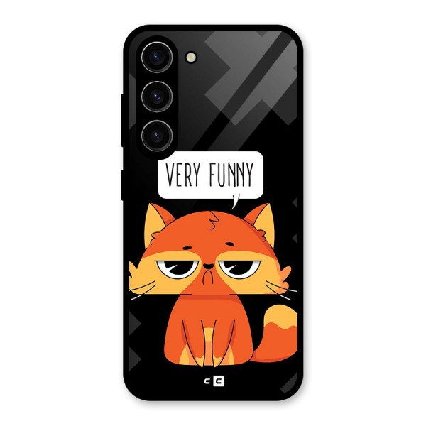 Very Funny Cat Glass Back Case for Galaxy S23