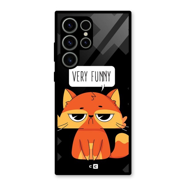 Very Funny Cat Glass Back Case for Galaxy S23 Ultra