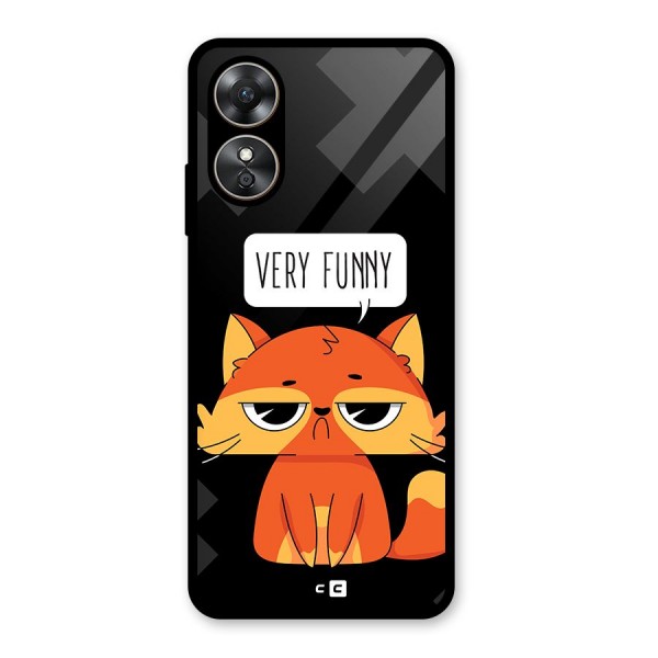 Very Funny Cat Glass Back Case for Oppo A17