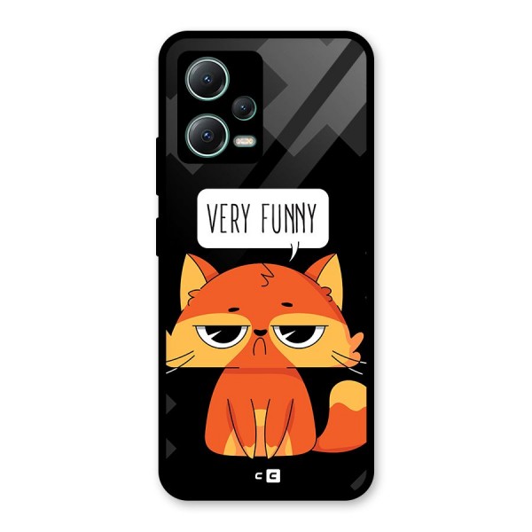 Very Funny Cat Glass Back Case for Poco X5