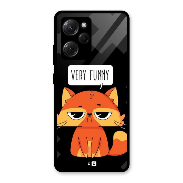 Very Funny Cat Glass Back Case for Poco X5 Pro