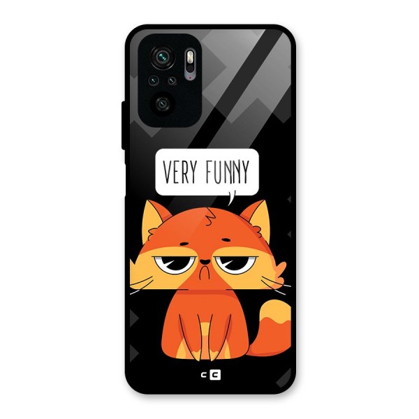 Very Funny Cat Glass Back Case for Redmi Note 10