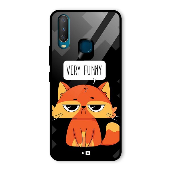 Very Funny Cat Glass Back Case for Vivo Y15