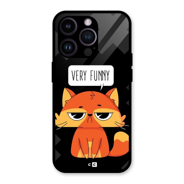 Very Funny Cat Glass Back Case for iPhone 14 Pro