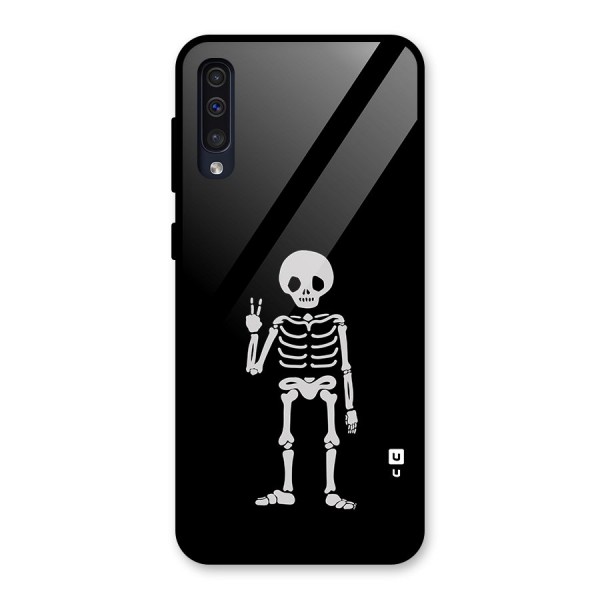 Victory Skeleton Spooky Glass Back Case for Galaxy A50s