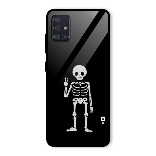 Victory Skeleton Spooky Glass Back Case for Galaxy A51