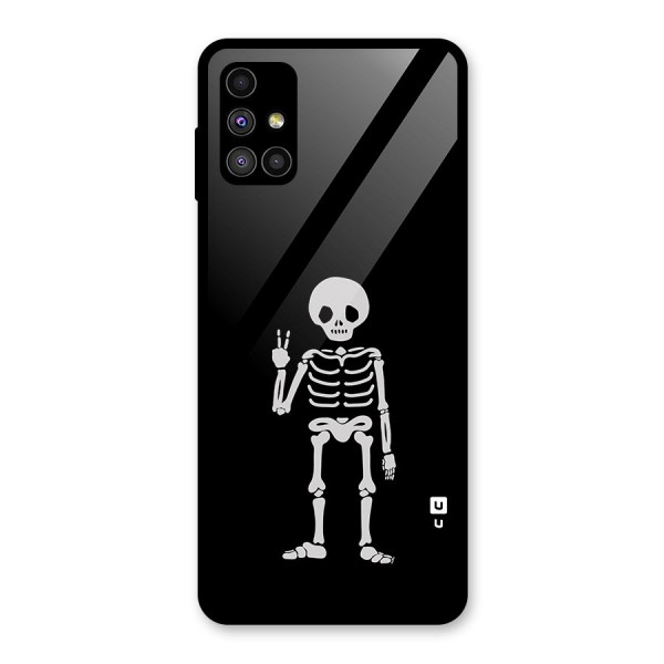 Victory Skeleton Spooky Glass Back Case for Galaxy M51