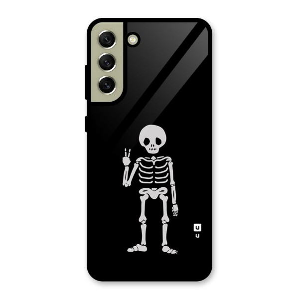 Victory Skeleton Spooky Glass Back Case for Galaxy S21 FE 5G