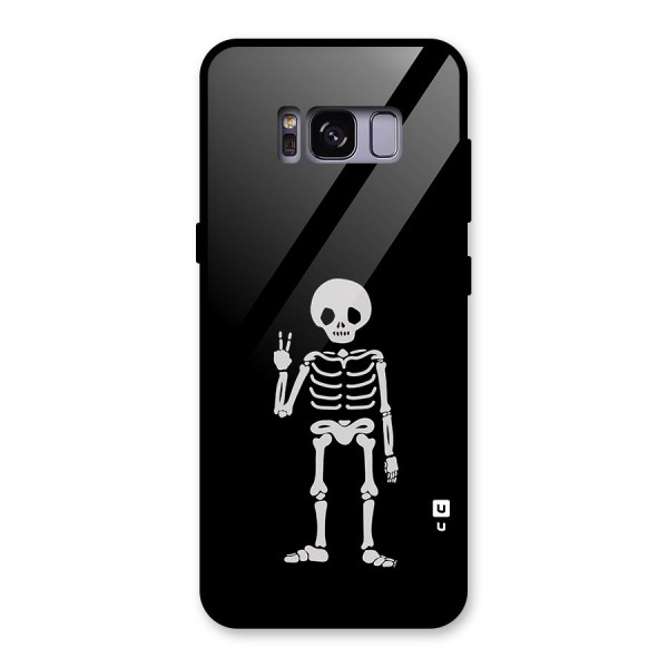 Victory Skeleton Spooky Glass Back Case for Galaxy S8