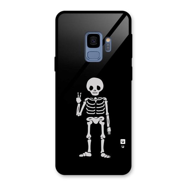 Victory Skeleton Spooky Glass Back Case for Galaxy S9