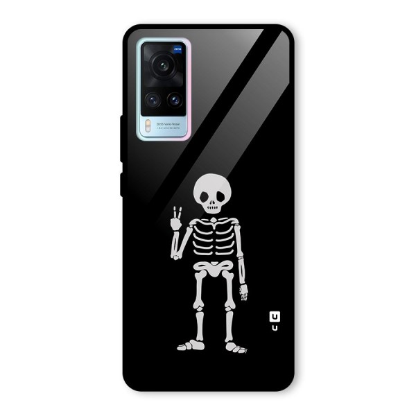 Victory Skeleton Spooky Glass Back Case for Vivo X60