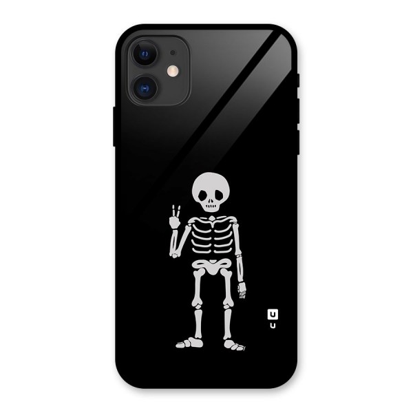 Victory Skeleton Spooky Glass Back Case for iPhone 11