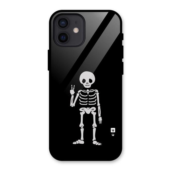 Victory Skeleton Spooky Glass Back Case for iPhone 12