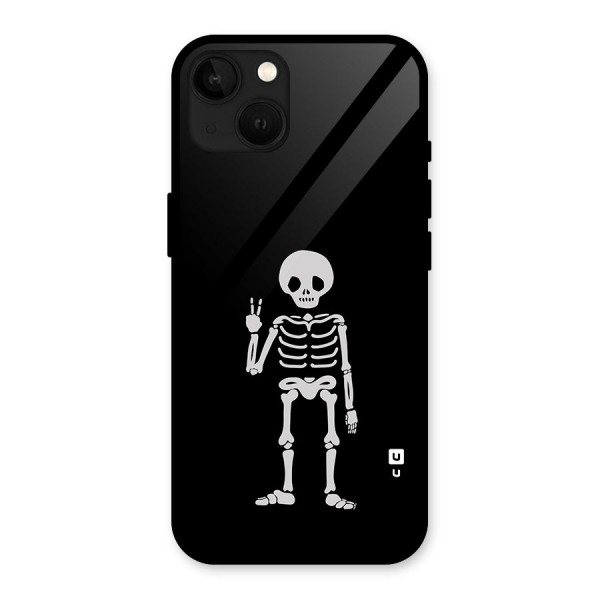 Victory Skeleton Spooky Glass Back Case for iPhone 13