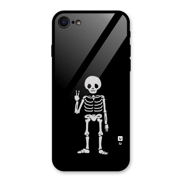 Victory Skeleton Spooky Glass Back Case for iPhone 8