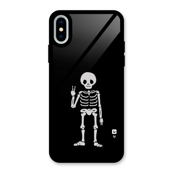 Victory Skeleton Spooky Glass Back Case for iPhone X