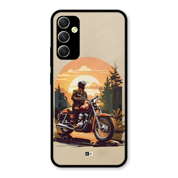 Vintage Bike Art Metal Back Case for Galaxy A34