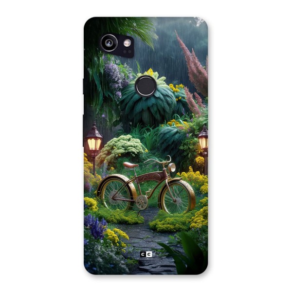 Vintage Cycle In Garden Back Case for Google Pixel 2 XL