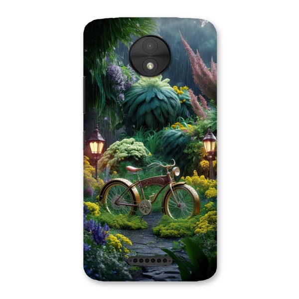 Vintage Cycle In Garden Back Case for Moto C