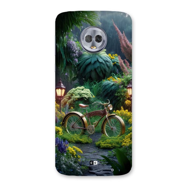 Vintage Cycle In Garden Back Case for Moto G6 Plus