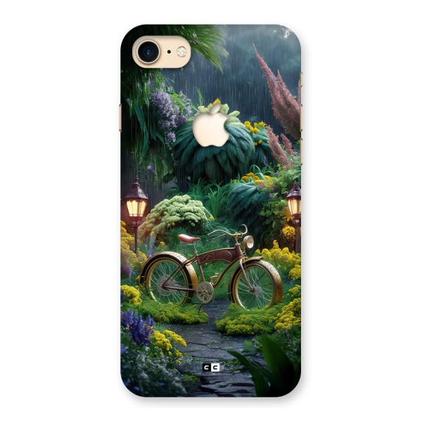 Vintage Cycle In Garden Back Case for iPhone 7 Apple Cut