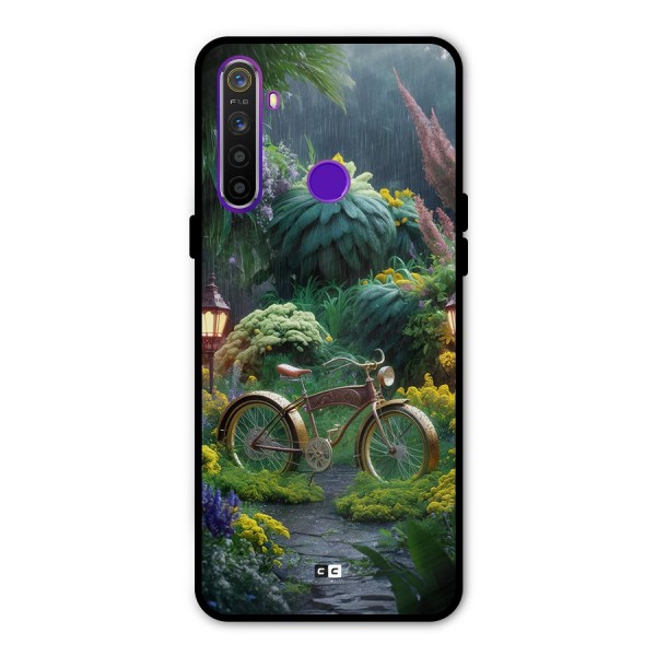 Vintage Cycle In Garden Metal Back Case for Realme 5