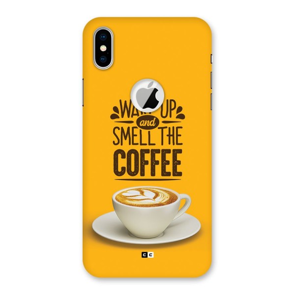 Wake Up Coffee Back Case for iPhone XS Logo Cut