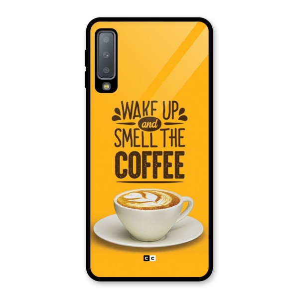 Wake Up Coffee Glass Back Case for Galaxy A7 (2018)