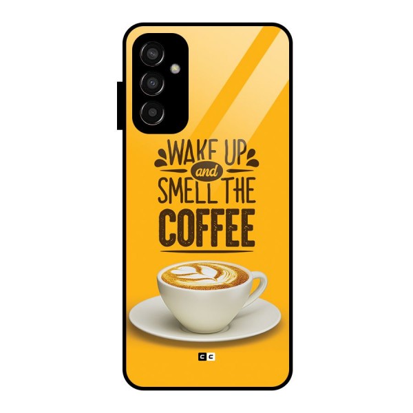 Wake Up Coffee Glass Back Case for Galaxy F13