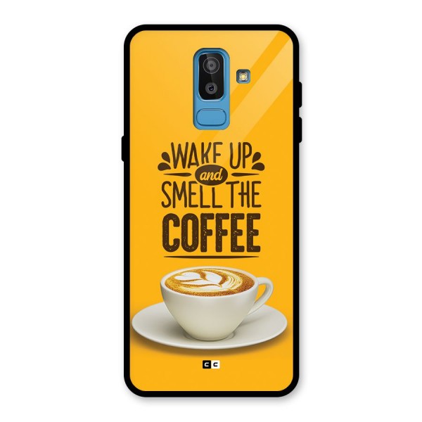 Wake Up Coffee Glass Back Case for Galaxy J8