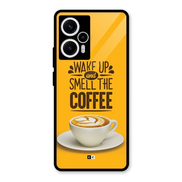 Wake Up Coffee Glass Back Case for Poco F5