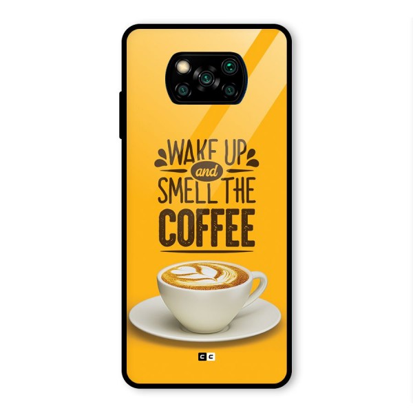 Wake Up Coffee Glass Back Case for Poco X3 Pro