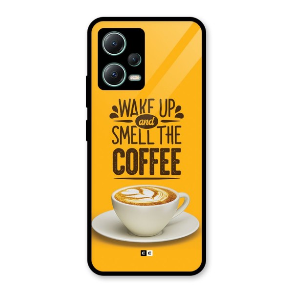 Wake Up Coffee Glass Back Case for Poco X5